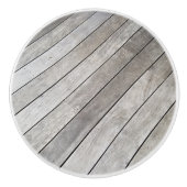 シルバーグレーの木製デッキボード セラミックノブ (正面)