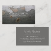 シルバーグレーの肌荒れた木素朴効果 名刺 (正面/裏面)