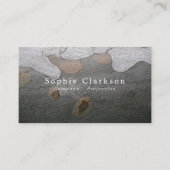 シルバーグレーの肌荒れた木素朴効果 名刺 (正面)