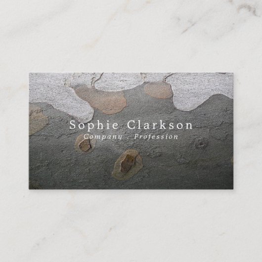 シルバーグレーの肌荒れた木素朴効果 名刺 (正面)