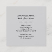 *~*シルバーグレーの霊気開業医のマスターシンボル スクエア名刺 (裏面)