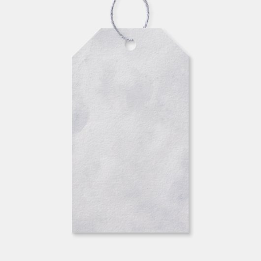 シルバーグレーアイボリーフローラウィンターウェディングウェルカム ギフトタグ (裏面)