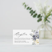 シルバーグレーアイボリーフローラウィンターウェディング披露宴 エンクロージャーカード (スタンド正面)