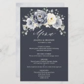 シルバーグレーアイボリーフローラウィンターボホ結婚さんのメニュー (正面/裏面)