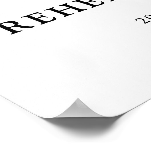 シルバーグレーアイボリーフローラリハーサルディナーウェルカム ポスター (角)