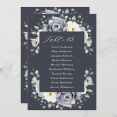 シルバーグレーアイボリーフローラ冬季座席チャートインヴィ 招待状 (正面/裏面)