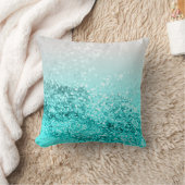 シルバーグレーアクアティール（緑がかった色）海グリッター#1 クッション (ブランケット)