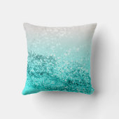 シルバーグレーアクアティール（緑がかった色）海グリッター#1 クッション (裏面)