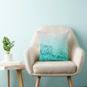 シルバーグレーアクアティール（緑がかった色）海グリッター#1 クッション (椅子)