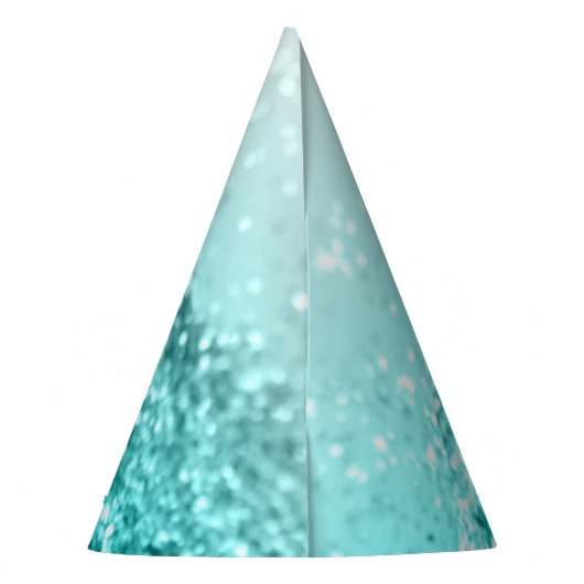 シルバーグレーアクアティール（緑がかった色）海グリッター#1 パーティーハット (裏面)