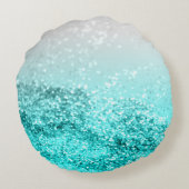 シルバーグレーアクアティール(緑がかった色)海グリッター#1 ラウンドクッション (裏面)