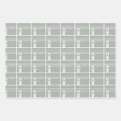 シルバーグレーイードアダムバラクカアバ羊のパターン ラッピングペーパーシート (正面)