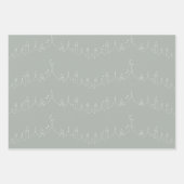 シルバーグレーイードムバラクマスジドパターンデザイン ラッピングペーパーシート (正面3)