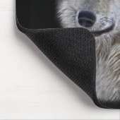 シルバーグレーウルフワイルドライフアートポートレート マウスパッド (コーナー)