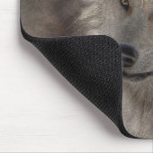 シルバーグレーウルフワイルドライフアートポートレート マウスパッド (コーナー)