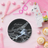 シルバーグレーエレキギター紙プレート ペーパープレート (パーティー)