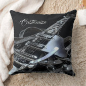 シルバーグレーエレキギター装飾用クッション クッション (ブランケット)