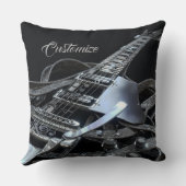 シルバーグレーエレキギター装飾用クッション クッション (裏面)