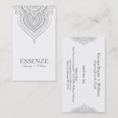 シルバーグレーオンホワイトペイズリー 名刺 (正面/裏面)