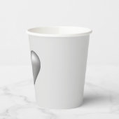 シルバーグレーカラーハートイラストレーション 紙コップ (左)