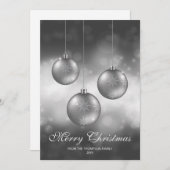 シルバーグレークリスマスボーカスタムブルと文字 シーズンカード (正面/裏面)