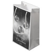 シルバーグレークリスマスボーカスタムブルと文字 スモールペーパーバッグ (裏面アングル)