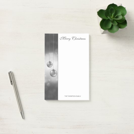 シルバーグレークリスマスボーカスタムブルと文字 ポストイット (オフィス)