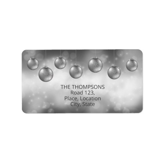 シルバーグレークリスマスボーカスタムブルと文字 ラベル (正面)