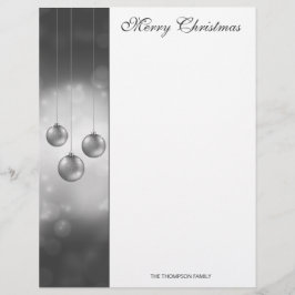 シルバーグレークリスマスボーカスタムブルと文字 レターヘッド