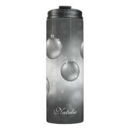 シルバーグレークリスマスボードビーと名前をカスタムする タンブラー