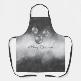 シルバーグレークリスマスボーブルオングレー《写真》ぼけ味 エプロン