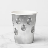 シルバーグレークリスマスボーブルオングレー《写真》ぼけ味 紙コップ (裏面)