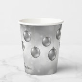 シルバーグレークリスマスボーブルオングレー《写真》ぼけ味 紙コップ (左)