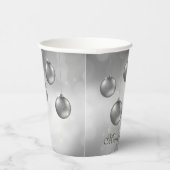 シルバーグレークリスマスボーブルオングレー《写真》ぼけ味 紙コップ (右)