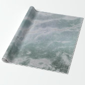 シルバーグレーグランジーマーブルストーンティール（緑がかった色）グリーンVIP ラッピングペーパー (アンロールド)