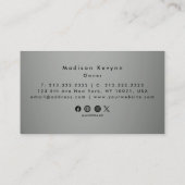 シルバーグレーグリッターテクスチャ 名刺 (裏面)