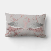 シルバーグレーグリッターバラ金ゴールドピンクメイクアップマーブル ランバークッション (裏面)