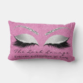 シルバーグレーグリッターピンクローズメイクアップアイラッシュ ランバークッション (裏面)