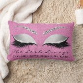 シルバーグレーグリッターピンクローズメイクアップアイラッシュ ランバークッション (ブランケット)