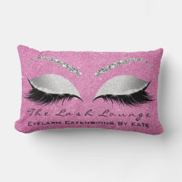 シルバーグレーグリッターピンクローズメイクアップアイラッシュ ランバークッション