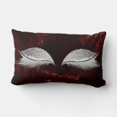 シルバーグレーグリッターブルガンディメイクアップマーブルブラック ランバークッション (裏面)