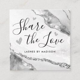 シルバーグレーグリッターマーブルアゲートシックモノグラム 紹介カード