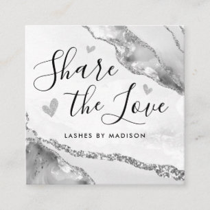 シルバーグレーグリッターマーブルアゲートシックモノグラム 紹介カード