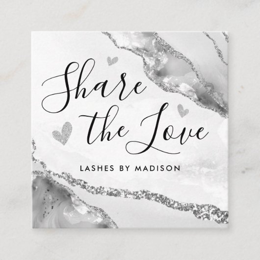 シルバーグレーグリッターマーブルアゲートシックモノグラム 紹介カード (正面)