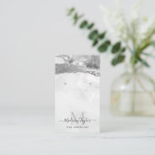 シルバーグレーグリッターマーブルゲートジュエリーディスプレイ 名刺 (スタンド正面)