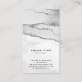 シルバーグレーグリッターマーブルゲートジュエリーディスプレイ 名刺 (裏面)