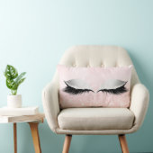 シルバーグレーグリッターラッシュグラムメイクアップピンクパステル ランバークッション (椅子)