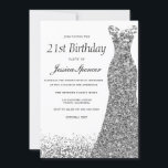 シルバーグレーグリッター女性21st誕生日パーティー 招待状<br><div class="desc">シルバーグレーグリッター女性21st誕生日パーティの招待状ニッチとnest storeで一致する項目を参照</div>