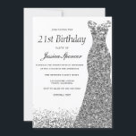 シルバーグレーグリッター女性21st誕生日パーティー 招待状<br><div class="desc">シルバーグレーグリッター女性21st誕生日パーティの招待状ニッチとnest storeで一致する項目を参照</div>