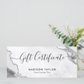 シルバーグレーグリッター瑪瑙の証明書ギフトカード (スタンド正面)